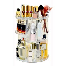 360 Rotating Makeup Organizer for Vanity Adjustable Cosmetic Display Case Large Capacity Skincare Organizers Perfume Organizer Spinning Holder for Countertop Vanity and Bathroom