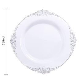 Hioasis 100pcs Clear Plastic Plates & Clear Disposable Plates & 7.5 inch Clear Dessert Plates & Clear Appetizer Plates & Classy and Elegant Perfect for Wedding & Party