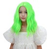 Edivd Kids Green Wig Short Wavy Curly Lime Green Wig