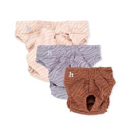 Holly Female Dog Heat Pants (Pack of 2) - Reusable, Oeko-Tex Certified Cotton Nappies - Dog Nappies with Adjustable Velcro Fastener