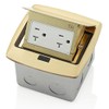 Leviton Pop-Up Floor Box with 20 Amp, Tamper-Resistant Outlet, Brass,