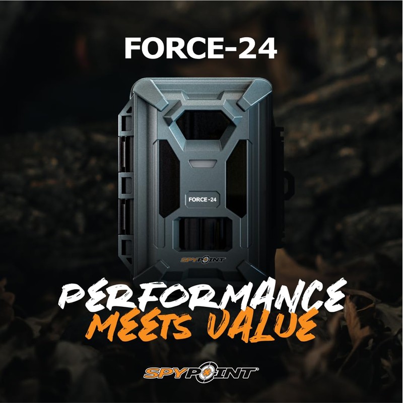 Spypoint FORCE-24 Non-Cellular Trail Camera, 2K Video, 24MP Photos, Low-Glow