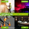 Kittmip 2 Pcs Solar Strobe Warning Traffic Light 360 Degree