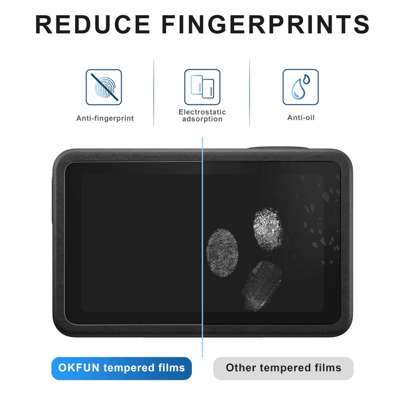 OKFUN 9PCS(3Sets) Screen Protector for DJI Osmo Action 5 Pro,Tempered