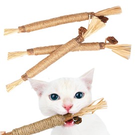 Cat Chew Toy, Toothpaste, Agatabi Tree, Cat Teeth Stick, Natural Wood, Tartar Care, Bad Breath Care, Toothpaste Toy, Stress Relief (Set of 3)