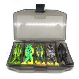 Spotlip 5pcs/Set Double Propellers Frogs Lure Soft Bait Soft Silicone Artificial Fishing Lures Floating Weedless Baits Kit 3.56 inch/13g Topwater Lure (A)
