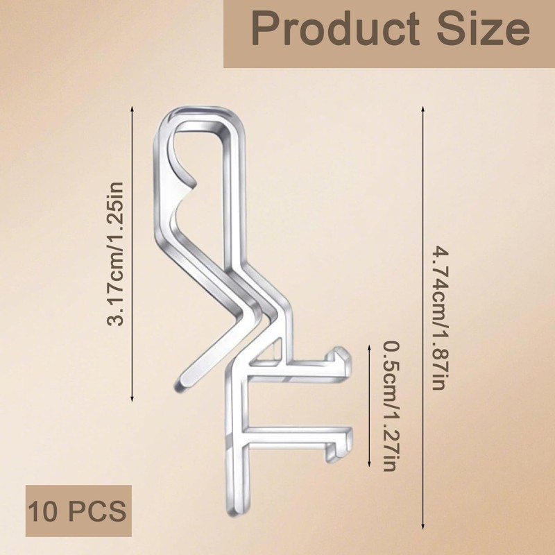 10PCS Valance Clips, Transparent Plastic Window Blind Clips, Hidden Channel