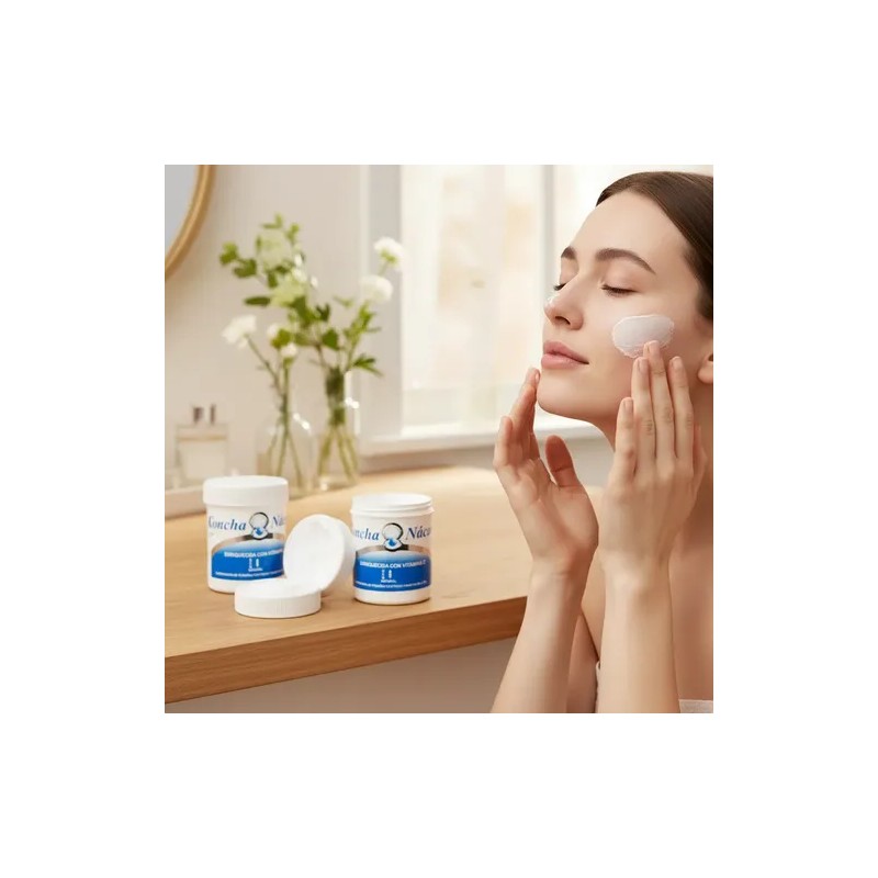 3pack Crema Concha Nacar -vitamina C-aclara Hidrata Regenera