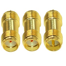 SMA Coupler Barrel Adapter TUOLNK SMA Female to RP-SMA Female RF Connector - Kit Antenna Radio Pack RF Connector - Converter Pack of 3