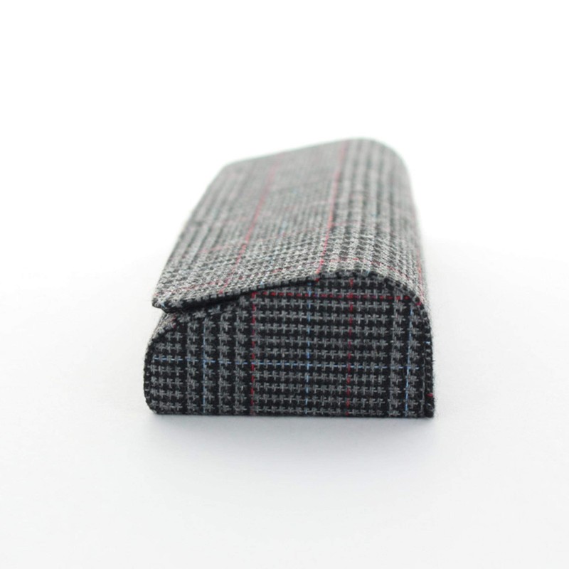 Megan 2947-04 Glasses Case, Stylish, Compact, Slim, Stylish, Checked, Black,