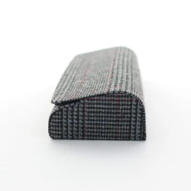 Megan 2947-04 Glasses Case, Stylish, Compact, Slim, Stylish, Checked, Black, Lightweight, Aluminum, Metal, Hard Case