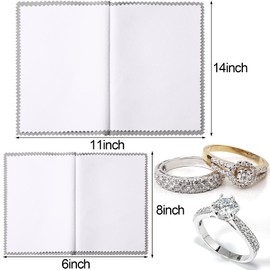 Breling 8 Pieces Large Jewelry Polishing Cloth Set Cleaning Cloths Silver Polishing Cleaning for Gold Silver Platinum Jewelry Coins Watches Silverware, 11 x 14 Inch and 6 x 8 Inch (Grey)