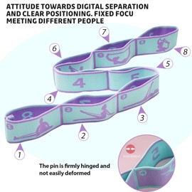 JRYGAC Pack of 2 Yoga Stretching Strap, Yoga Strap with 8 Loops, Yoga Stretch Strap, Highly Elastic Stretching Band, Gymnastics Band, Fitness Band, Stretch Band for Pilates, Dance, Gymnastics, Yoga