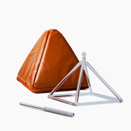 TOPFUND Crystal Singing Pyramid 4.5 inch with Artificial Leather Carrying Case and Quartz Suede Striker