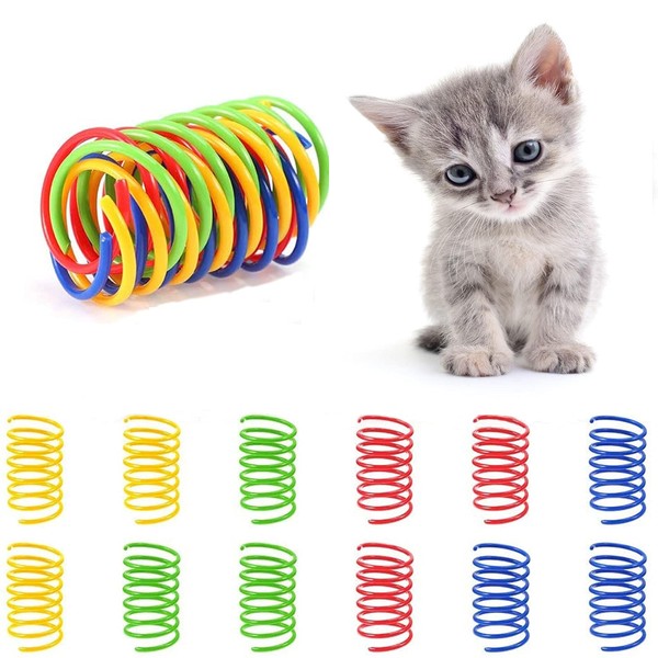 Pack of 40 Cat Spring Toys, Plastic Spiral Springs, Novelty