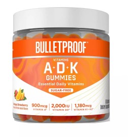 Vitamins Sugar-Free Orange Strawberry Vitamins A+D+K Gummies, 60 Count, Keto Supplemen...