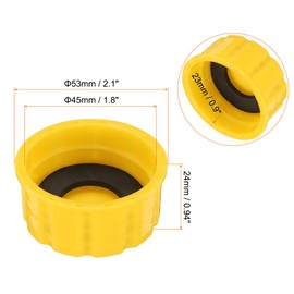 sourcing map 5pcs Gas Can Cap, Coarse Thread Gas Cap Replacement Gas Can Lid for Gasoline Gas Water Can, Yellow