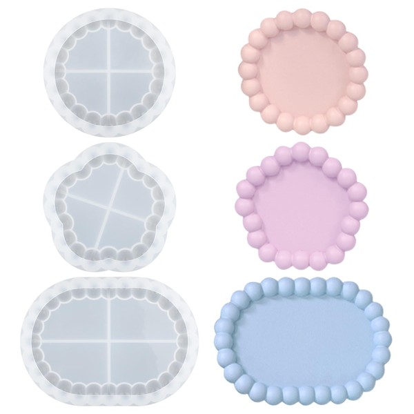 3PCS Resin Molds, Epoxy Resin Silicone Molds, Bubble Coaster Molds