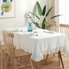 rismart Lotus Effect Linen Tablecloth Easy Care Washable White 140
