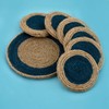 Jute Blue Coaster C05, Handmade Coaster Set, Round Design Coasters