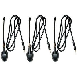 Jensen Pack of 3 Heavy-Duty 6" Universal Top or Side Mount Rubber Mast Radio Antenna, Attached 39" Cable, 5.9" Rubber Mast, Water Tight Mounting, Adjustable Base