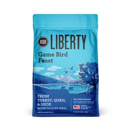 BIXBI Liberty Grain Friendly Dry Dog Food, Game Bird Feast Recipe, 4 lbs - Fresh Meat, No Meat Meal, No Fillers for Easy Digestion - USA Made (Pack of 1)