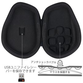 Logicool MX MASTER3s MX2300/MX MASTER 3 MX2200/MX MASTER 2S MX2100CR Advanced Wireless Mouse Black Dedicated Storage Case (Case Only) - Aenllosi