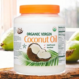 Organic Virgin Coconut Oil, 84 fl oz – USDA Organic, Cold Pressed, Unrefined, Chemical-Free, Bulk Size