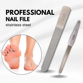 Nail File Diamond Deb Nail File Set Foot Dresser Stainless Steel - Double Sided Diamond Dust Coating Podiatry Foot Care Instruments Professional Quality Product Chiropody File - Viva (15cm)