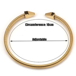 Dorriss Cable Wire Cuff Bracelets for Women Crystal Bangle Bracelet Stainless Steel Twisted Jewelry Vintage Gift, 6.5in, Stainless Steel, no gemstone