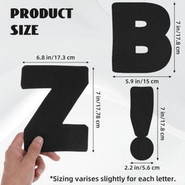 WLLHYF 150PCS Large 7 Inch Bulletin Board Letters Set Black Classroom Alphabet Cutouts Number Punctuation Symbols for Bulletin Board Display Home School Office Chalkboard Decor