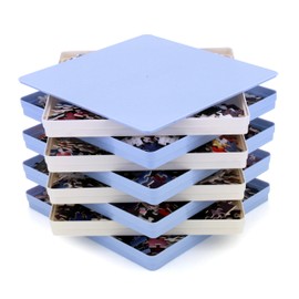 RECHIATO 8 Puzzle Sorting Trays with Lid - 8x8 Premiunm Puzzle Trays Gift, Convenient Tool for Blue and White Up to 1500 Pieces