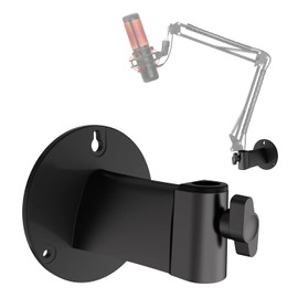 YOUSHARES Wall Mount for Mic Boom Arm - Microphone Holder for Stand, Vertical Surface Mount and Freely Swiveling Metal Clip, Suitable for Mic Stand Accessories