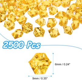 sourcing map 2500pcs Fake Ice Rocks Acrylic Orange Crystals Gems Stones Dazzling Crushed Ice Sparkling Fake Diamonds for Vase Fillers