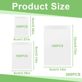 GXGM Pack of 300 ziplock bags, baggies, baggies bags, quick release bags, baggies, bags, selection of sizes (40 x 60 mm, 60 x 80 mm, 80 x 120 mm)