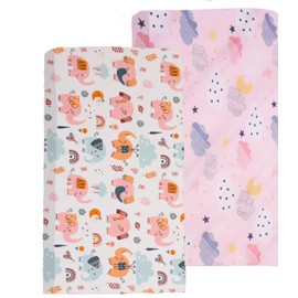 Baby Fitted Sheet Children's Fitted Sheet Pack of 2, 60 x 120 cm Baby Fitted Sheet for Boys, Soft Microfibre Fitted Sheet for Baby Cot