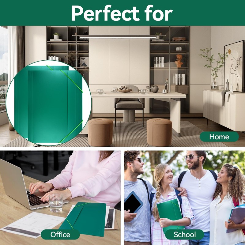 Pack of 4 A4 Corner Folder with 3 Flaps and