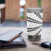 Star Effect Geometric Symmetrical Pattern Black On White Stainless Steel