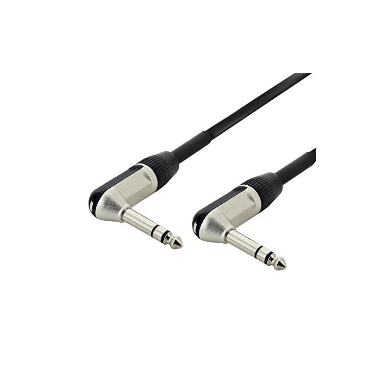 Balanced TRS Audio Cable - Dual Right Angle 1/4" 6.5mm