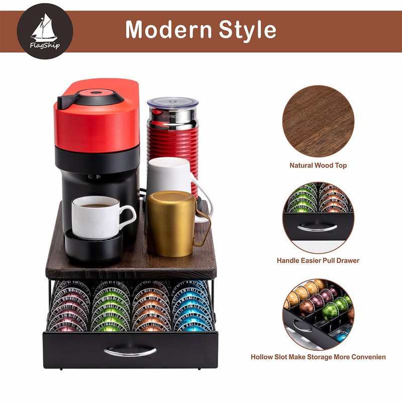 FlagShip for Nespresso Pod Drawer Vertuo Pod holder Coffee Pod