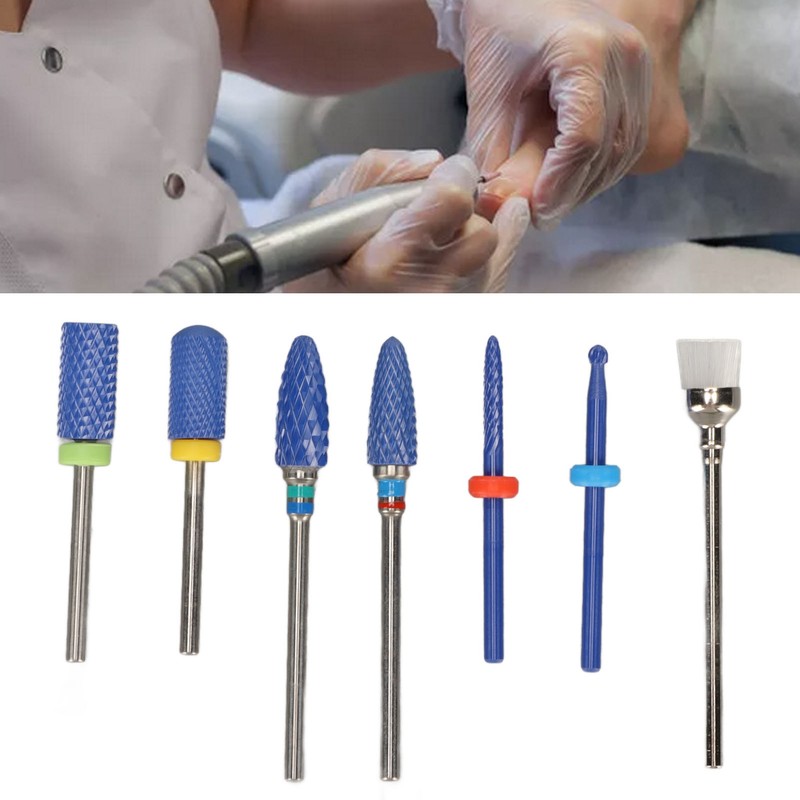 7pcs Nail Drill Bit Home Salon Portable Ceramic Cuticle Remover