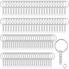 OFKPO 100Pcs Keychain Ring with Chain, Open Jump Rings Metal