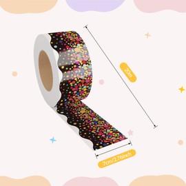 Colcolo Ränder Gewellte Bordüre Konfetti-Stern, Dekorieren von Pinnwänden, Valentinstag Dekoration, Klassenzimmer-Ränder für Tafeln, Haustüren, Wände, Klassenzimmer, Weiß