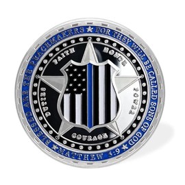 Thin Blue Line Police Dog K9 Military Challenge Coin Police Officer Gifts