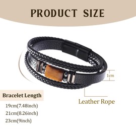 APMGONT Multi-Layer Rope Leather Bracelet, Tiger Eye Multi-Layer Leather Woven Bracelet, Braided Tiger Eye Bracelet with Magnet Clasp, Tigers Eye Bracelet Gift for Men (A, 21)