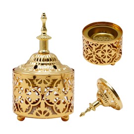 EATAKWARD Arabic Incense Burner Metal Vintage Incense Burner Aroma Lamp Incense Holder Iron Art Candlestick Decorative Candle Stand Home Scented Candle Stick for Home Tabletop Decoration