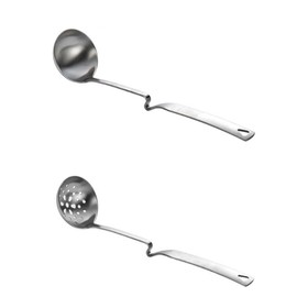 Wall-Mounted Stainless Steel Hot Pot Soup Colander and Spoon, Durable Food Spoon for Effortless Soup Strainer and Meal Serving 2Pcs.