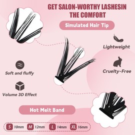 Azenlo Natural Lash Clusters Kit Wispy Eyelash Clusters 120 pcs Cluster Eyelash Extensions C Curl Individual Lashes 10-16 mm Mix Length Natural Looks (30D KIT 120 Pcs)