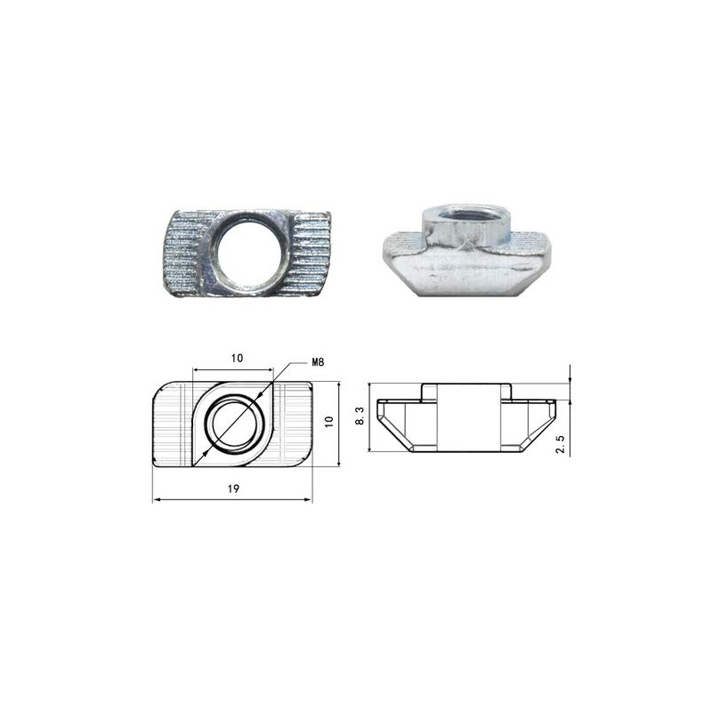 Hammer Nut 10 M8 B-type Pack of 25