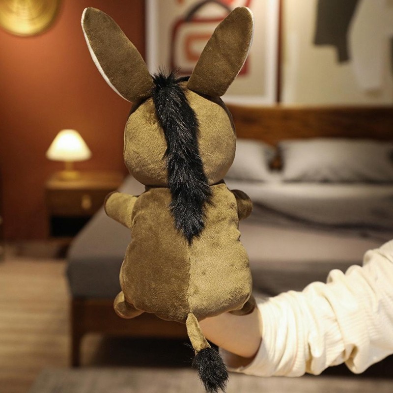 Plush Hand Puppet Donkey Lamb Panda Rabbit Soft Stuffed Animal